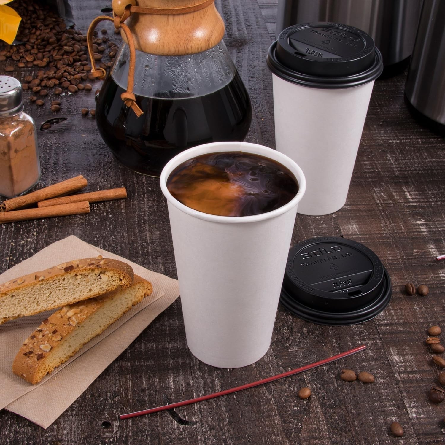 Dart Solo 370W-2050 Single-Sided Poly Paper Hot Cup White 10 oz (Pack of 1000)
