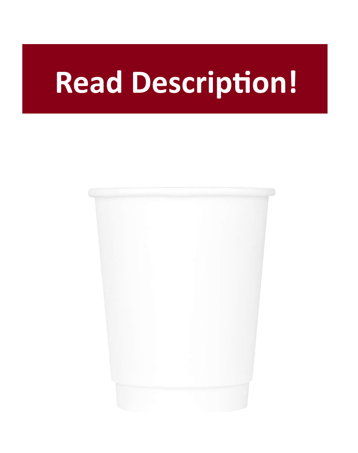 Karat 8oz Insulated Paper Hot Cups (NO LIDS) – White (80mm) – 500 ct, C-KIC508W
