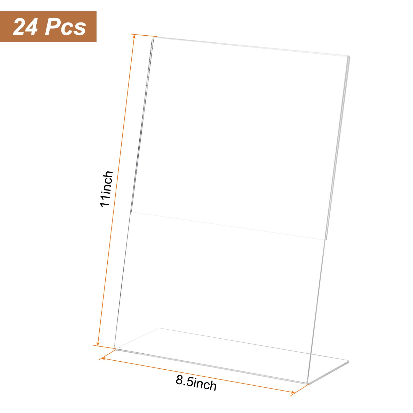 Acrylic Sign Holder 24 Pack, 8.5×11 Inches L Shaped Menu Display Stand – Clear