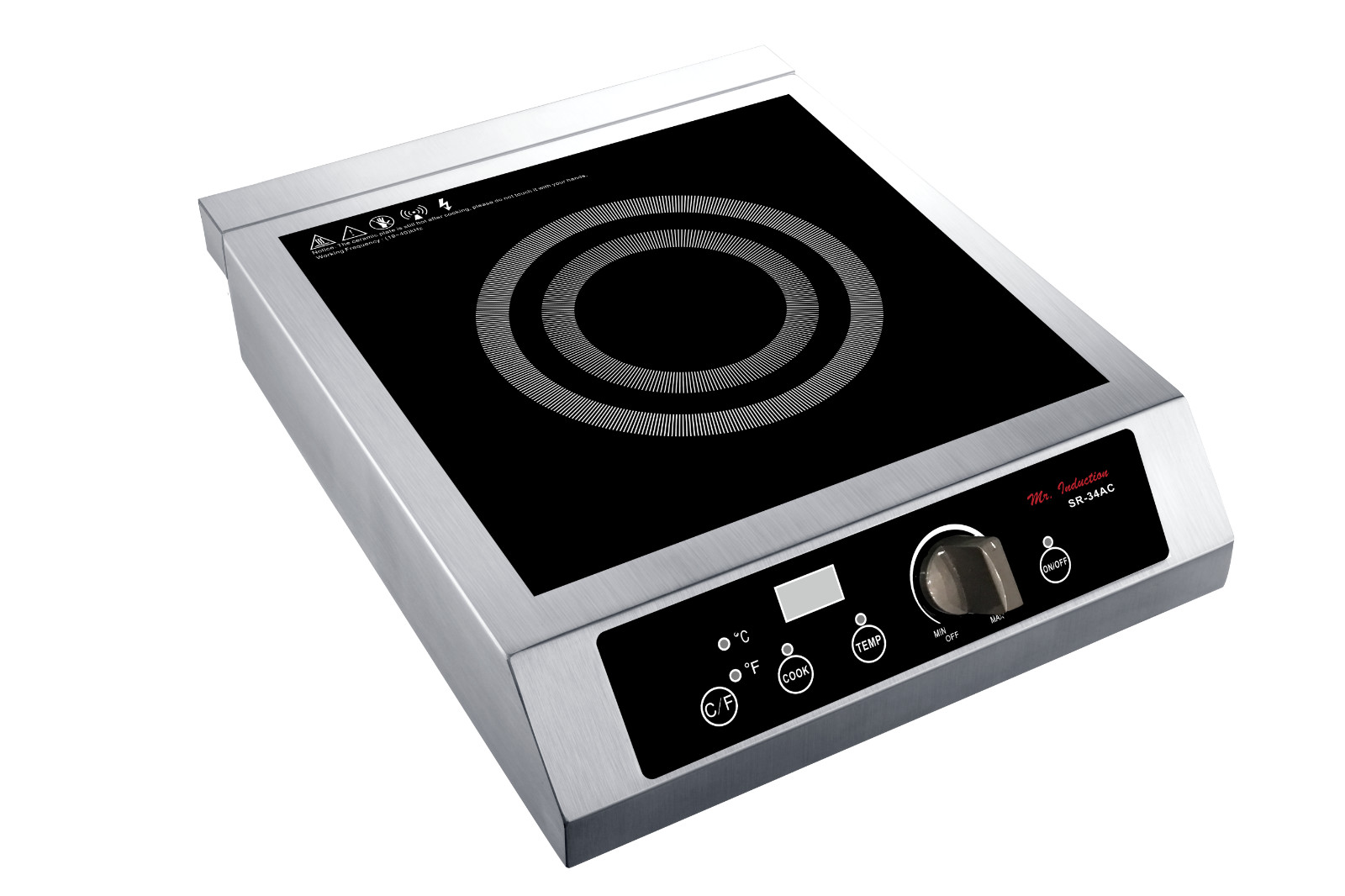 Sunpentown SPT 3400W Commercial Countertop Induction Cooktop Range – SR-34AC