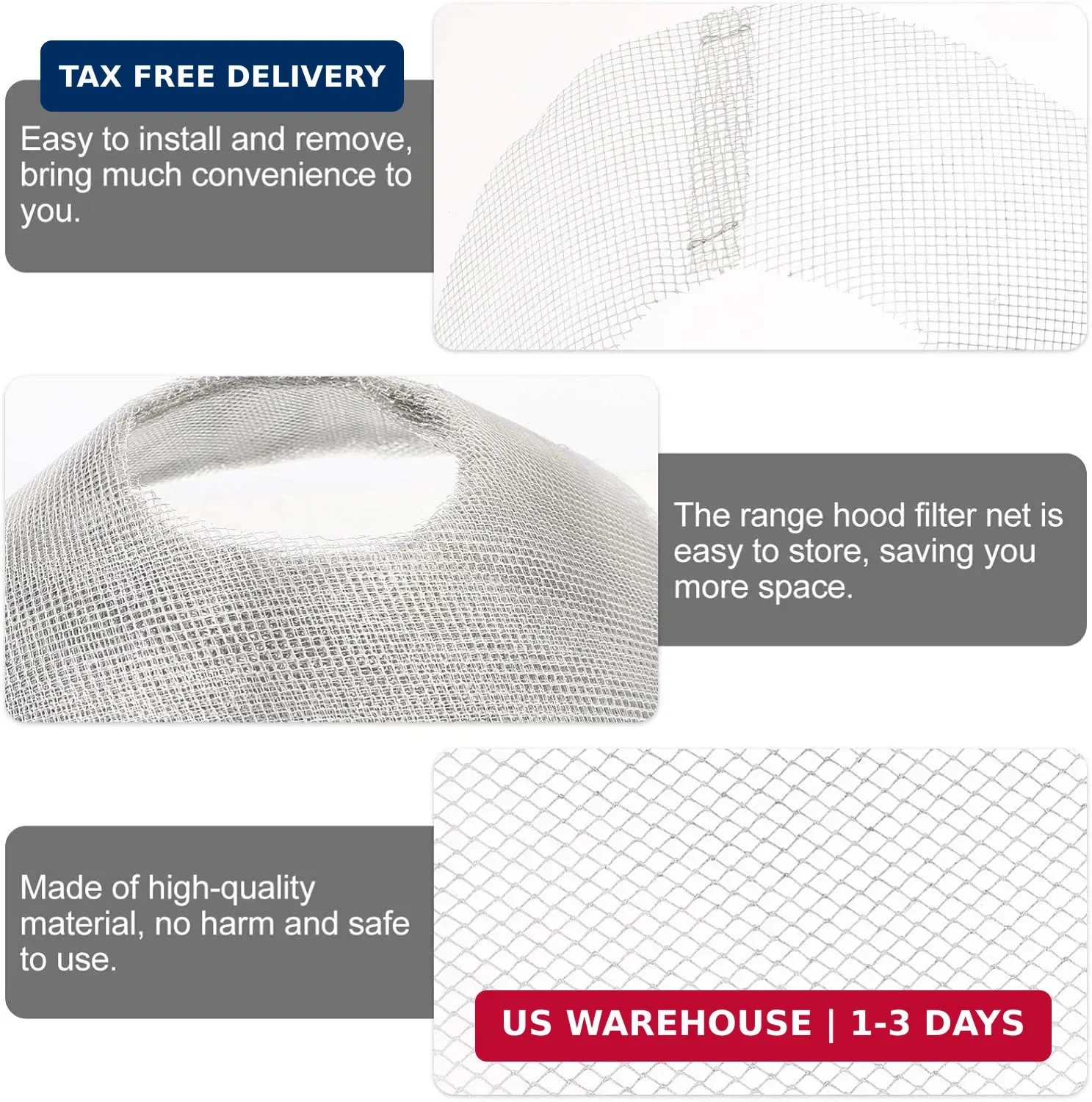 DOITOOL Round Range Hood Grease Filter – 10 Pcs Mesh Stove Hood Oil Catcher Oil