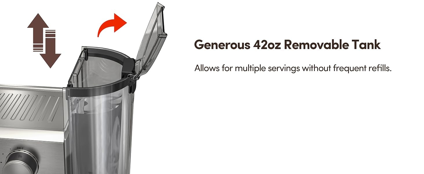 Espresso Machine,20 Bar Semi-Automatic Espresso Maker with Milk Frother
