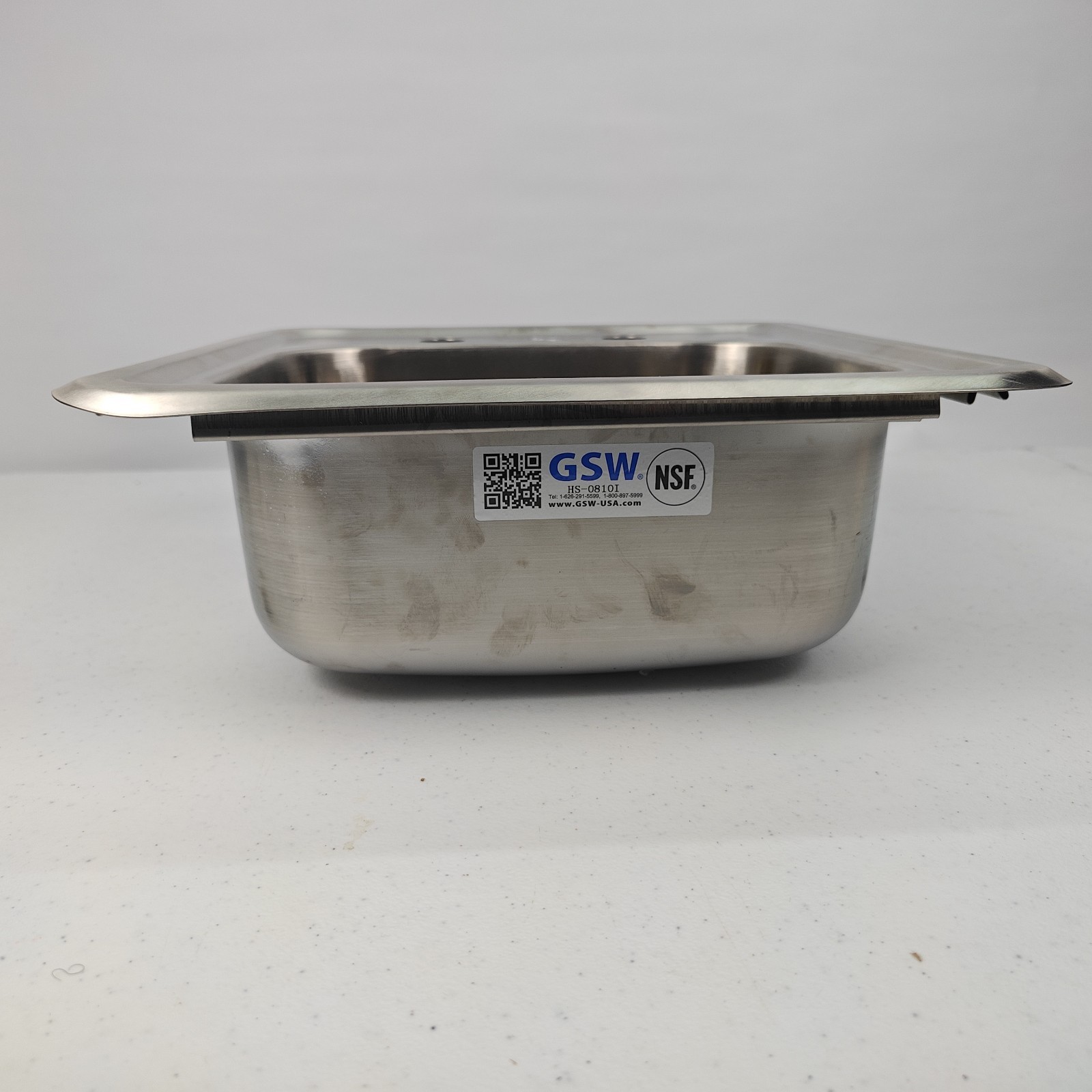 Mini 13″ x 13″ Stainless Steel Commercial Grd Drop-In Hand Sink GSW USA HS-0810I