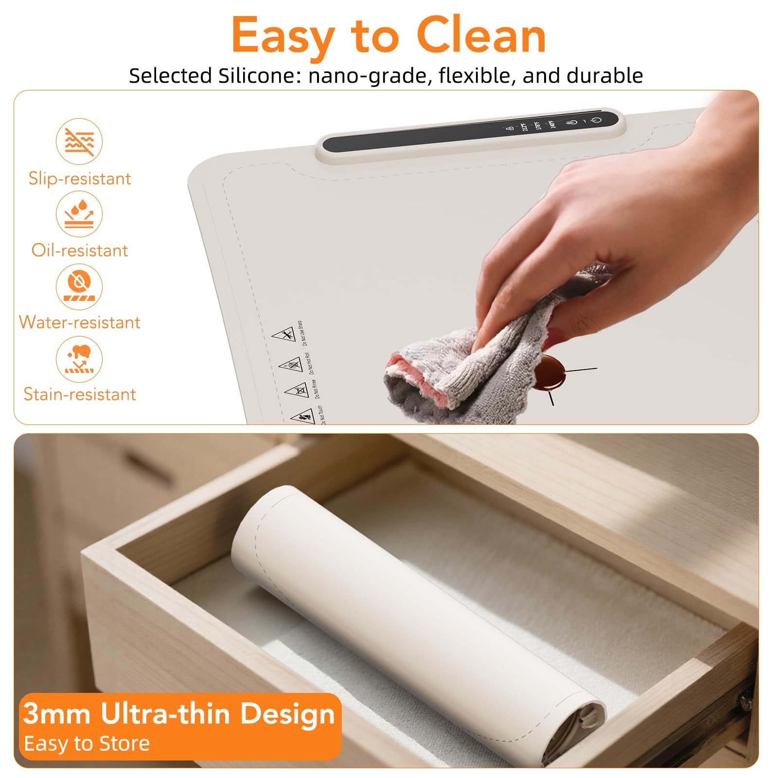 COWSAR Food Warming Mat-Max Temp 212℉,Fast Heating Silicone Electric Warming