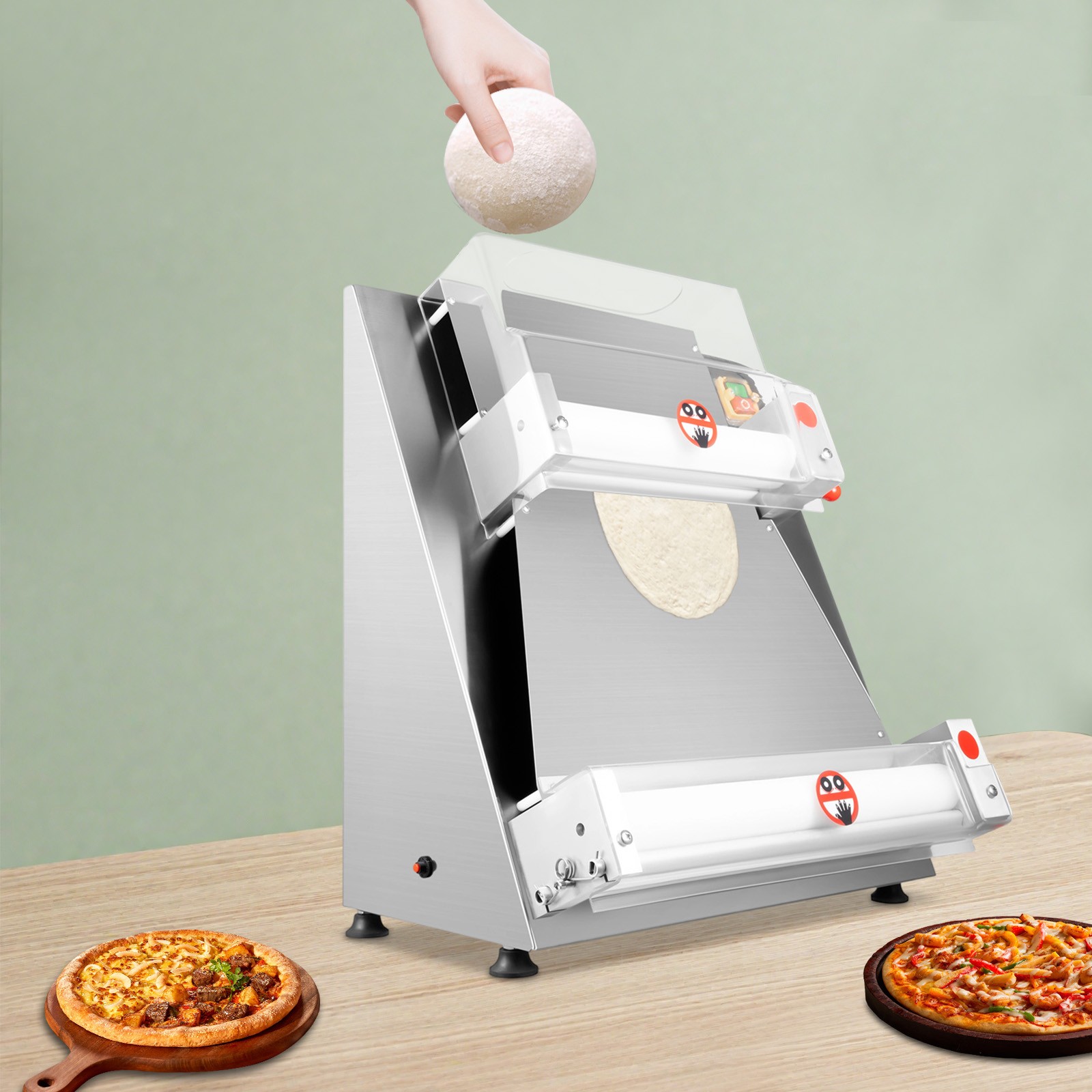 Commercial 4 inch-16 inch Electric Pizza Dough Roller Sheeter Press Machine 370W