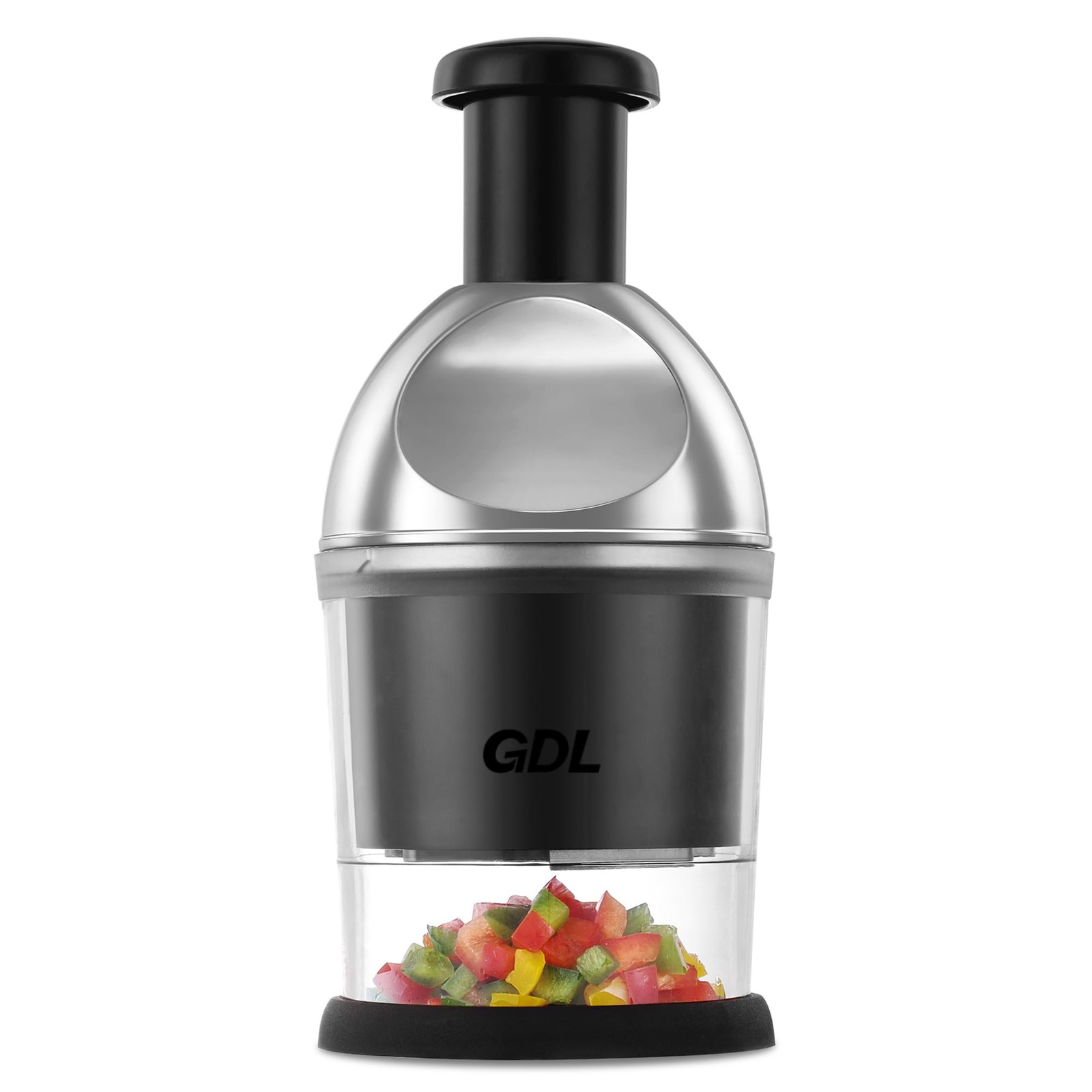 Food Chopper, Hand Chopper Dicer Easy to Clean, Manual Slap Vegetable Black