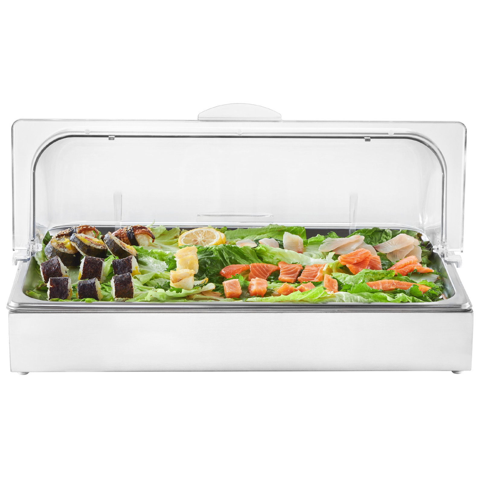 Countertop Food Serving Display Container Condiment Dispenser Tray with Lid