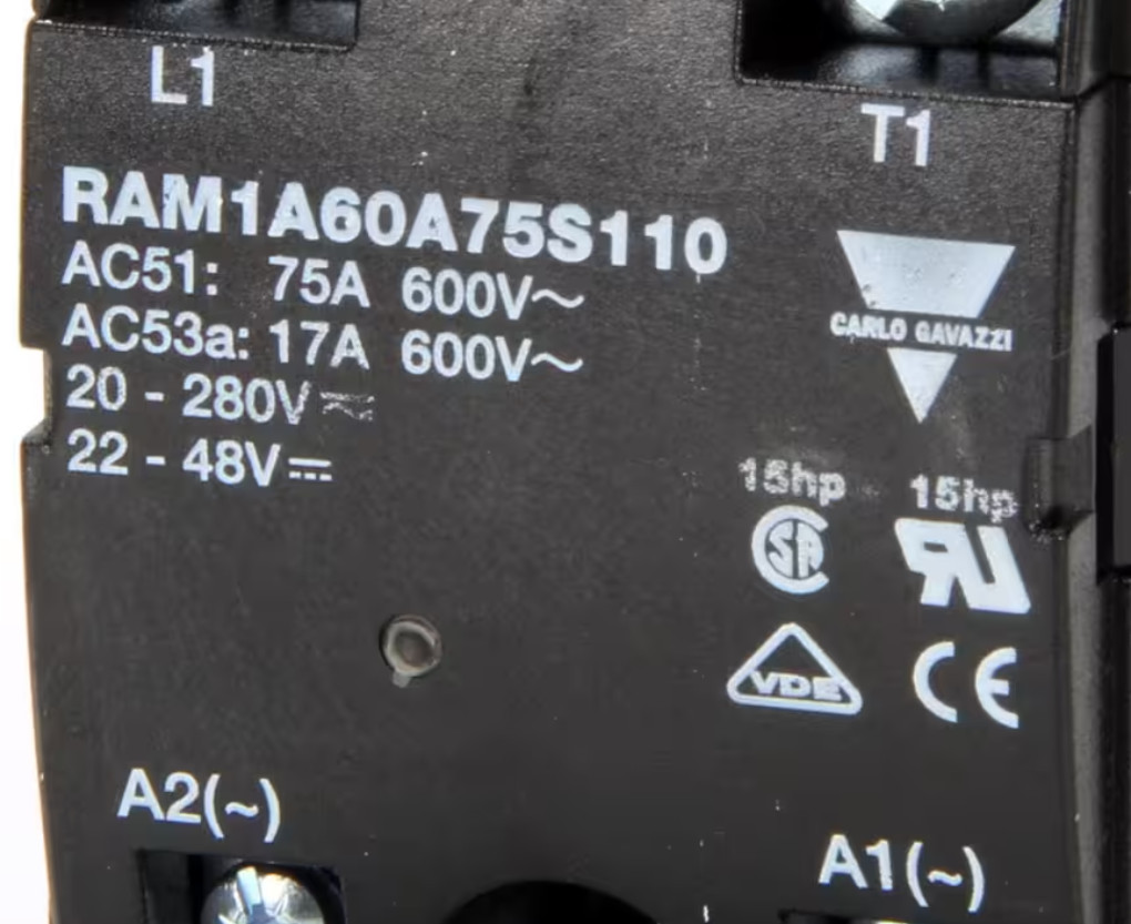 AccuTemp RAM1A60A75S110 DC Solid State Relay, Black, Steamers, Griddles