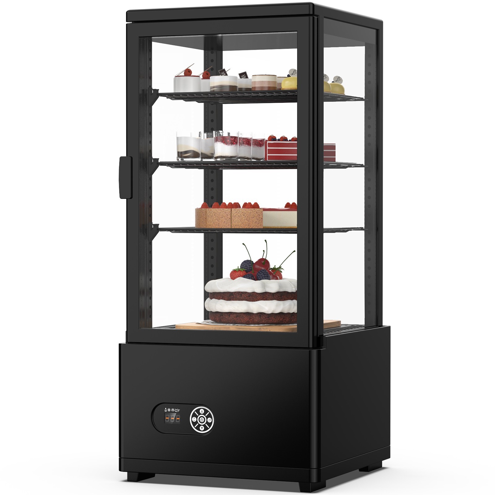 3 Cu.Ft Refrigerated Display Case Bakery Countertop Cake Refrigerator with LED