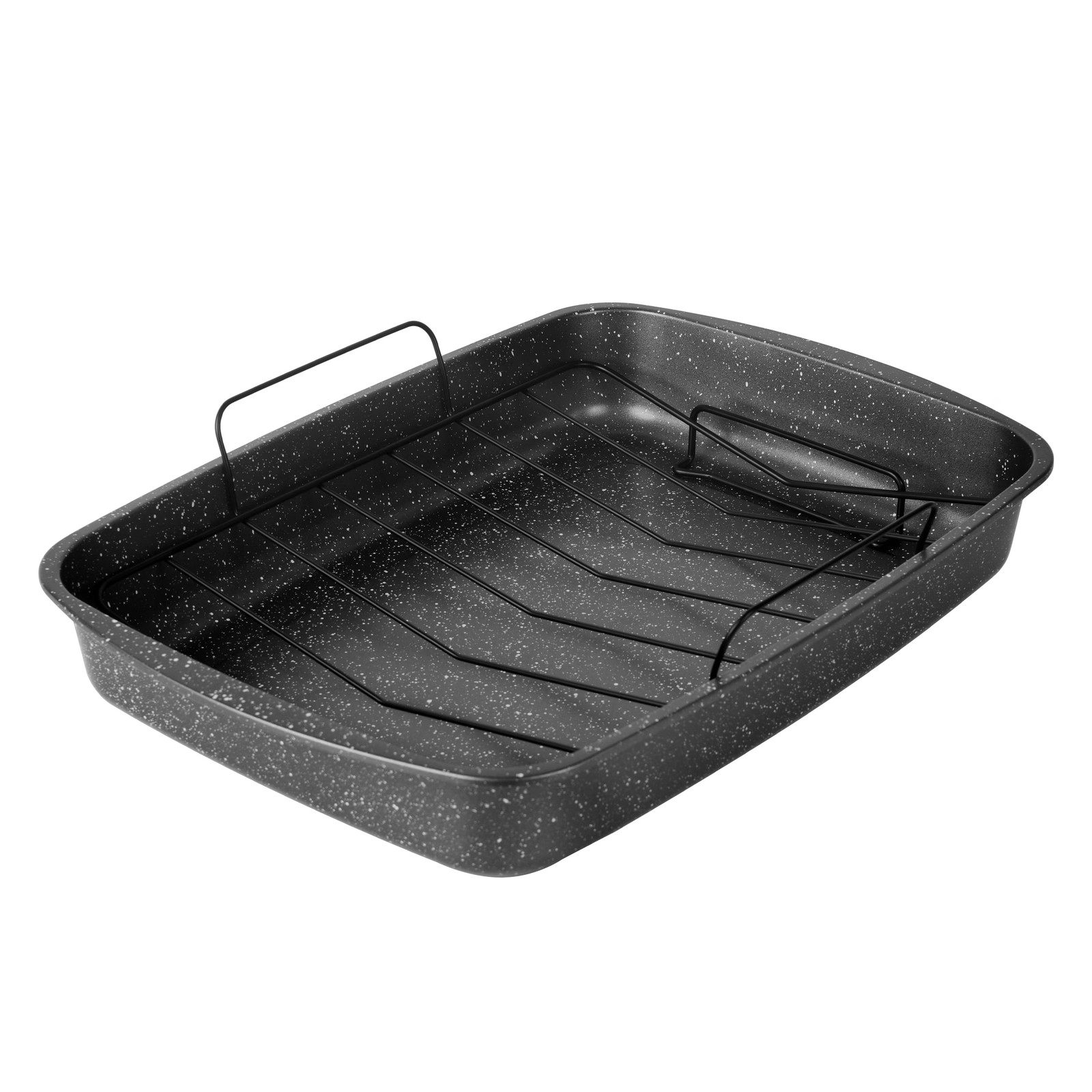 Mainstays 18.9″ Non-Stick Speckle Roaster Pan with Wire Rack