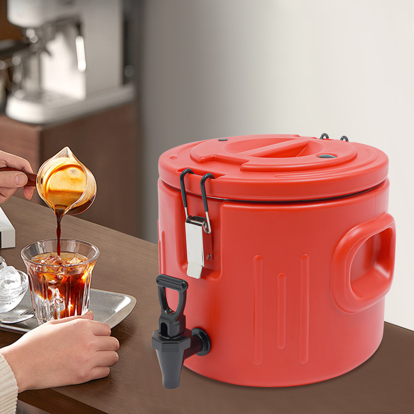 Red Insulated Beverage Containers Insulated Beverage Cooler Insulated Bucket 10L