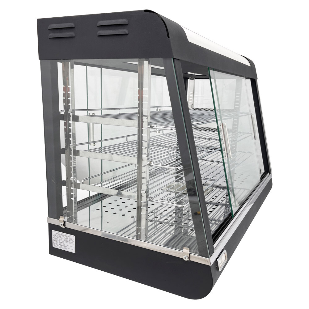 35in Commercial Food Warmer Showcase 110V Pizza Food Heating Display Cabinet New