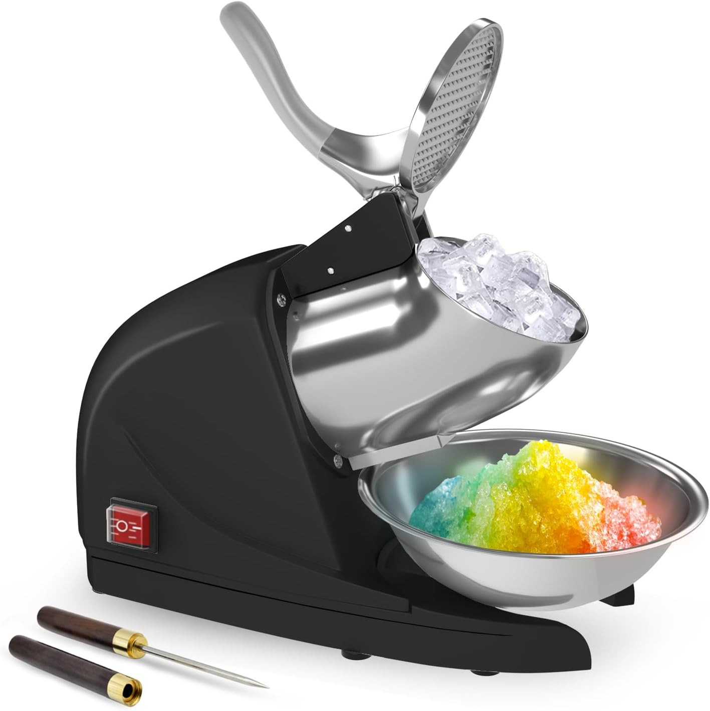 High-Performance Shaved Ice Machine with 3 Blades – 280Lbs/Hr Capacity