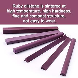 Polishing Stone, 6pcs Grit 3000# Ruby Whetstone Polishing Stone Oilstone Graver