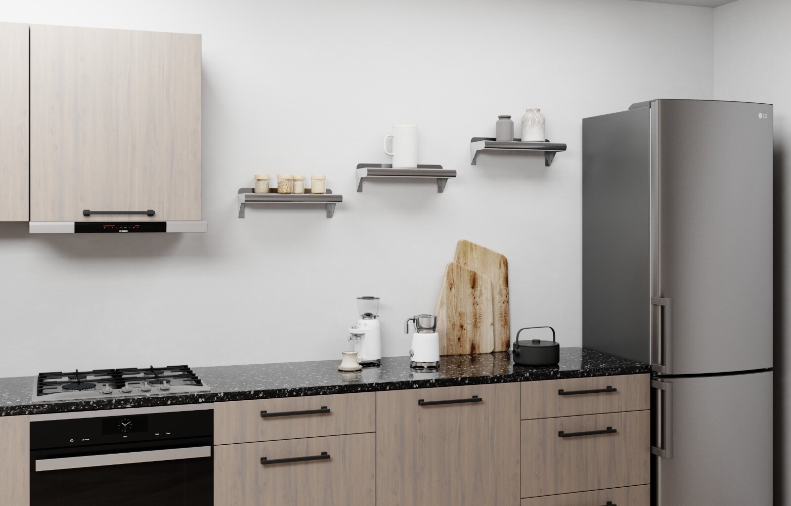 6″ x 16″ Metal Shelf | NSF Stainless Steel Wall Mount Floating Shelving