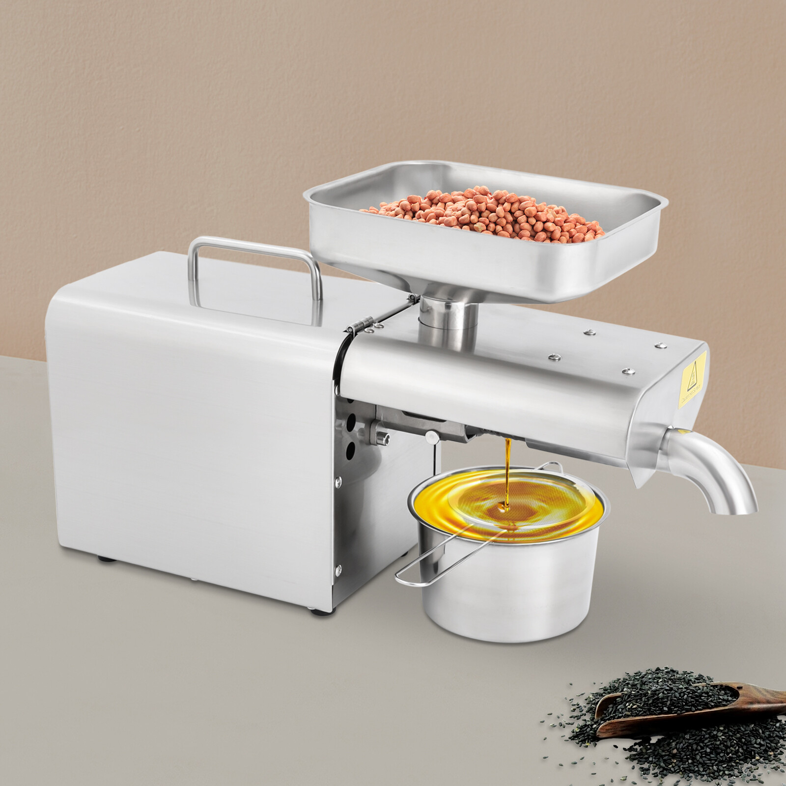 Automatic Oil Press Machine Hot & Cold Electric Oil Press Machine Stainless 610W