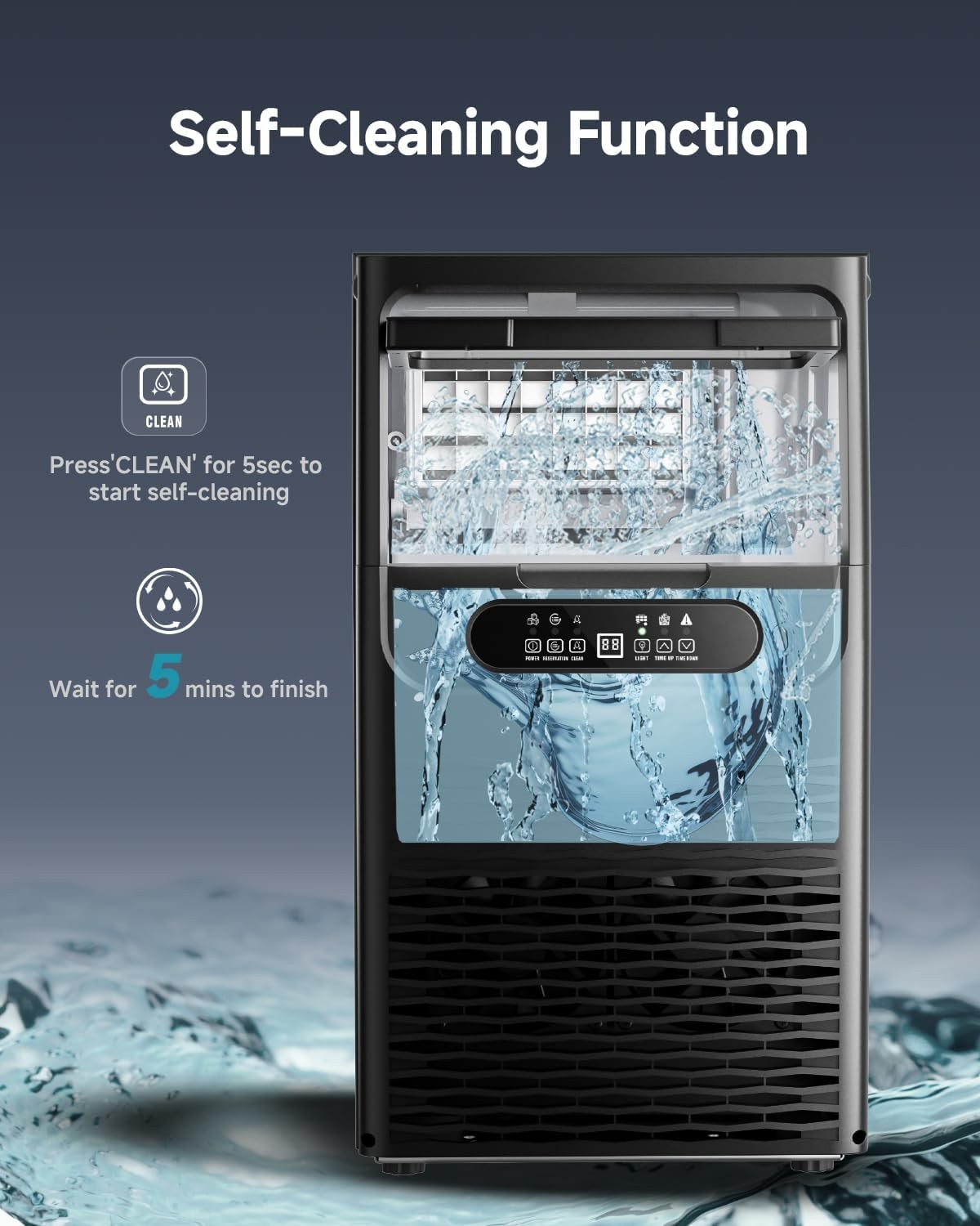 Commercial Ice Maker Machine,85lbs/24H,36 Ice Cubes in 8-12 Mins,Under Counte…