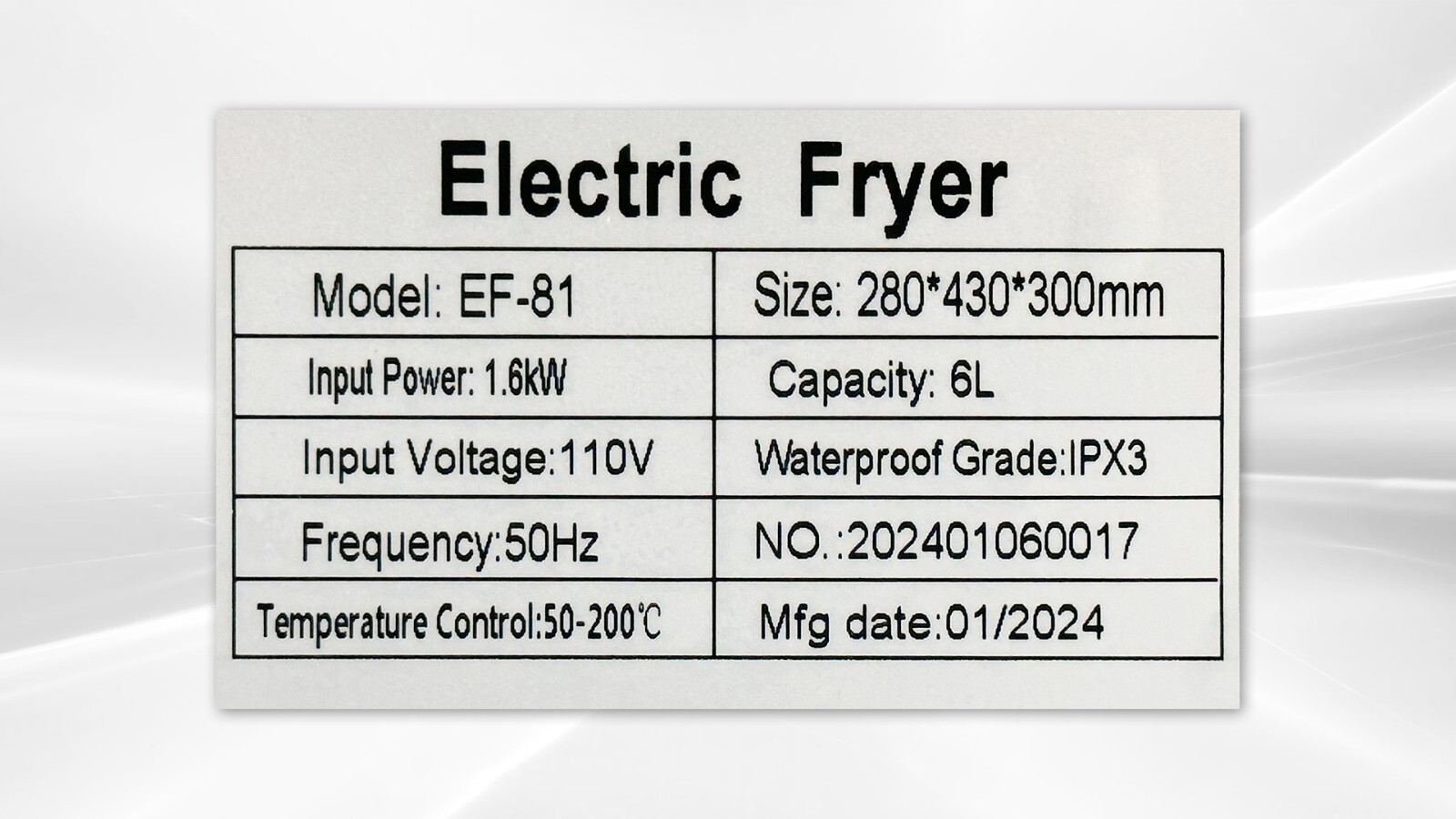 NEW 2.5 Gallon Electric Deep Fryer Model FY1 Counter Top Commercial Grade Single