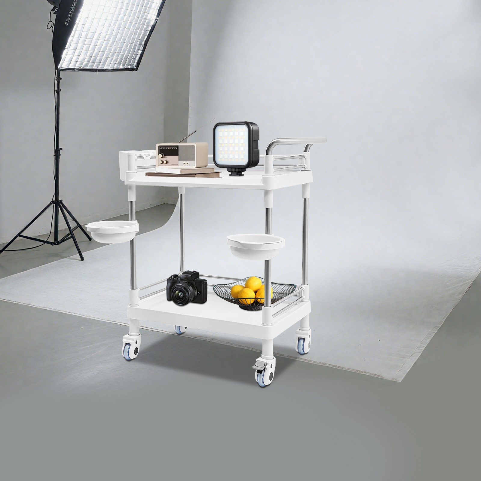 Mobile Utility Cart with Wheels Professional Medical Trolley Cart Storage Cart