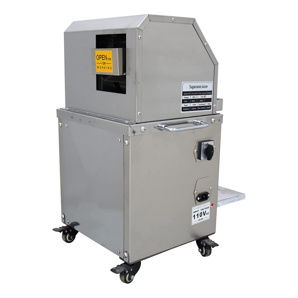 110V Commercial Electric Sugar Cane Juicer 3 Roller Vertical Sugarcane Extractor