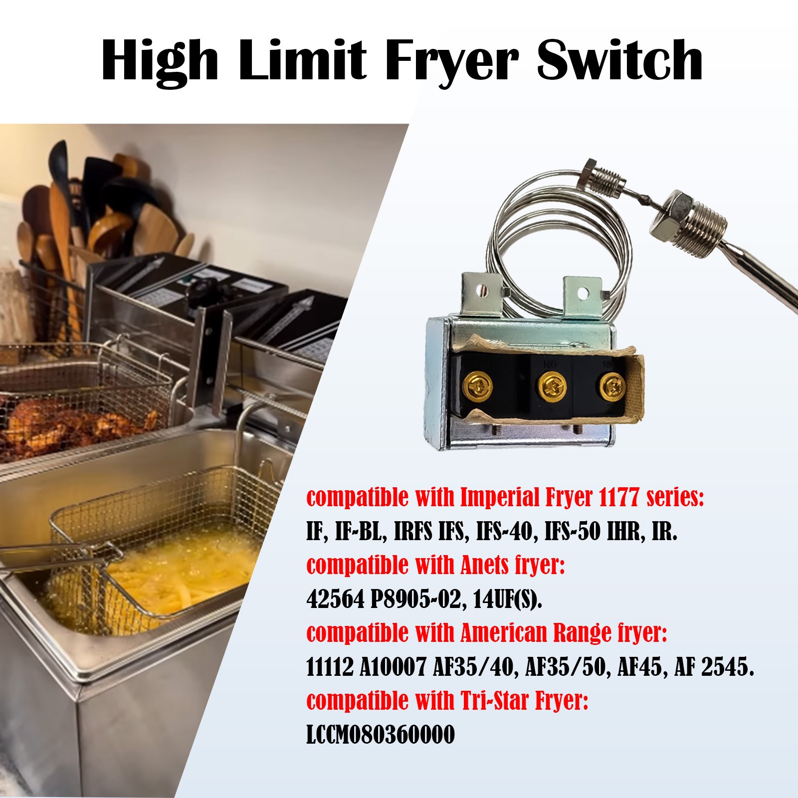 High Limit Fryer Switch LCCM2003000 with 3/8″ Mpt Stuff Box Hi Limit 232℃/450°F