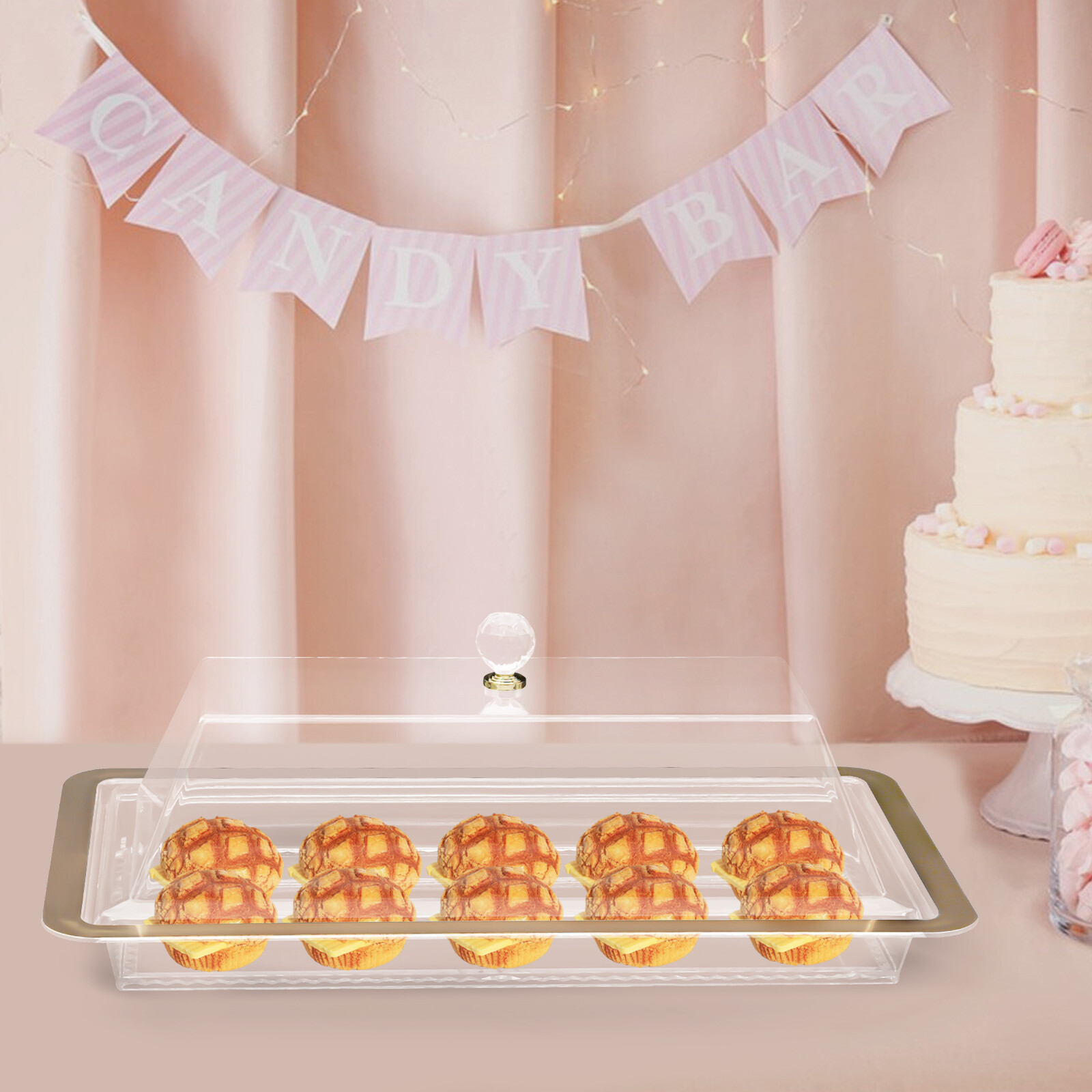Acrylic Cake Stand Serving Tray with Lid Wedding Cake Stand with Cover Modern