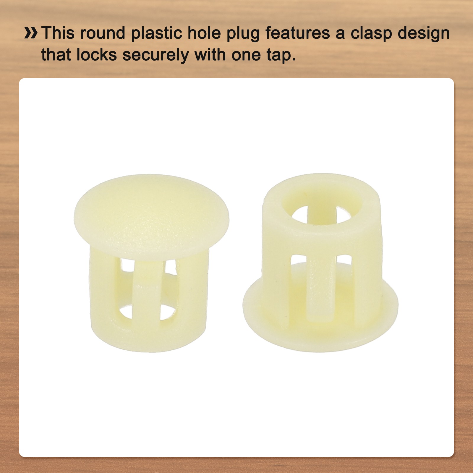 32Pcs 6mm Yellow Nylon Plastic Round Locking Hole Plugs Insert End Caps