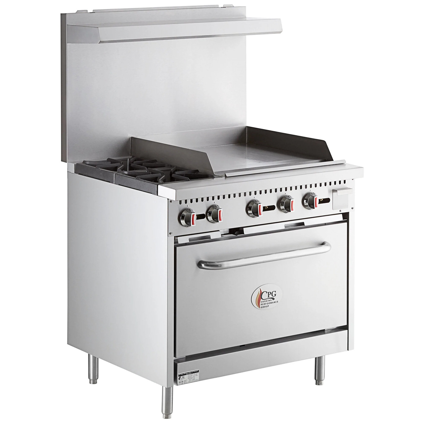 Natural Gas 2 Burner 36″ Range with 24″ Griddle and Standard Oven – 130,000 BTU
