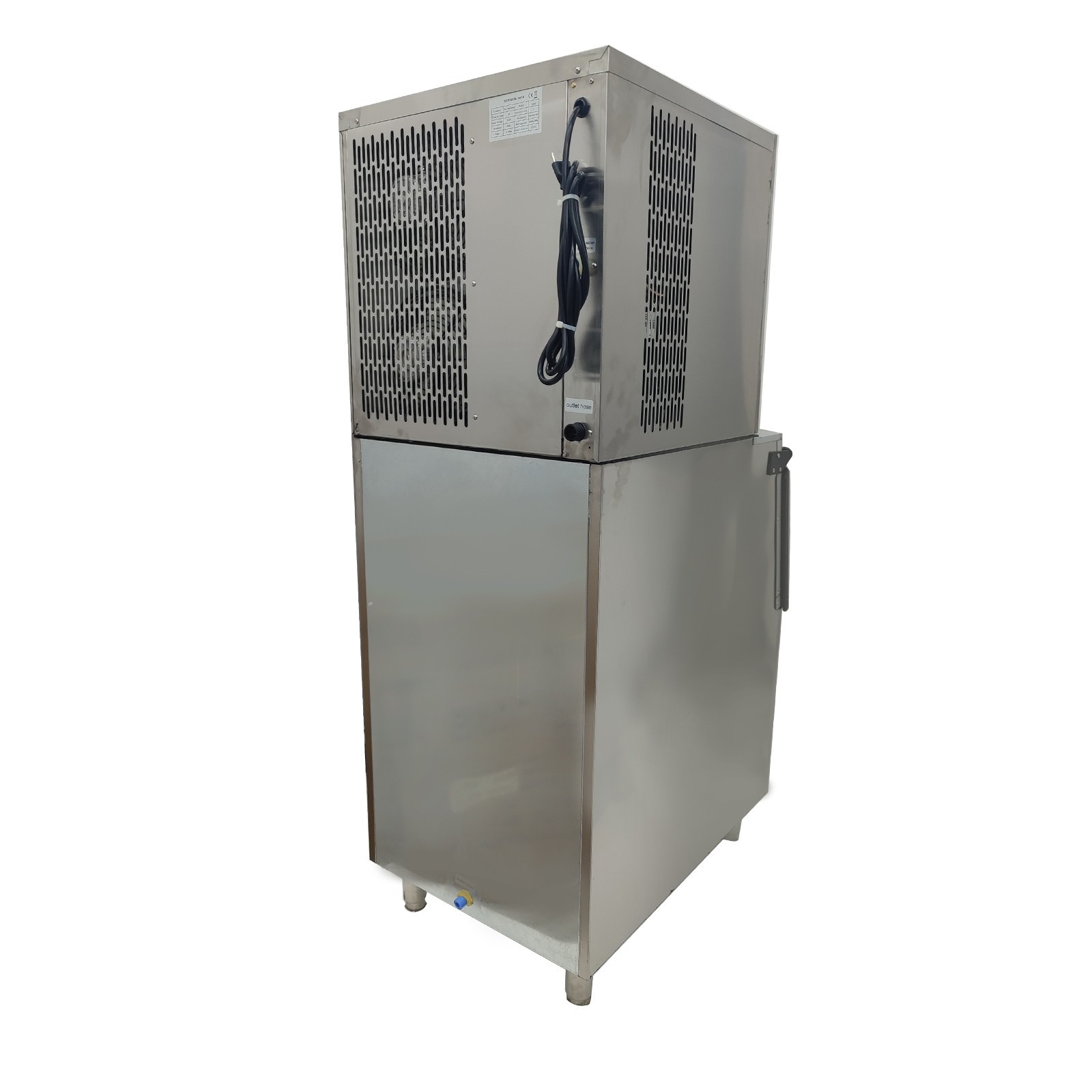 110V 550LBS/24H Commercial Ice Maker Machine, Air Cooled w/220LBS Storage Bin