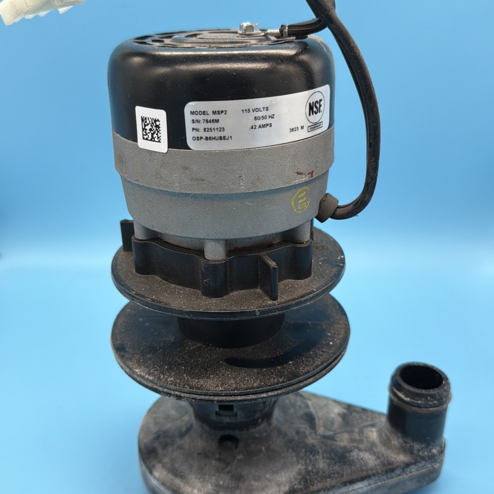 Manitowoc Ice 8251123 Water Pump, 115V, 60Hz, 1 PH, OEM Used Pump
