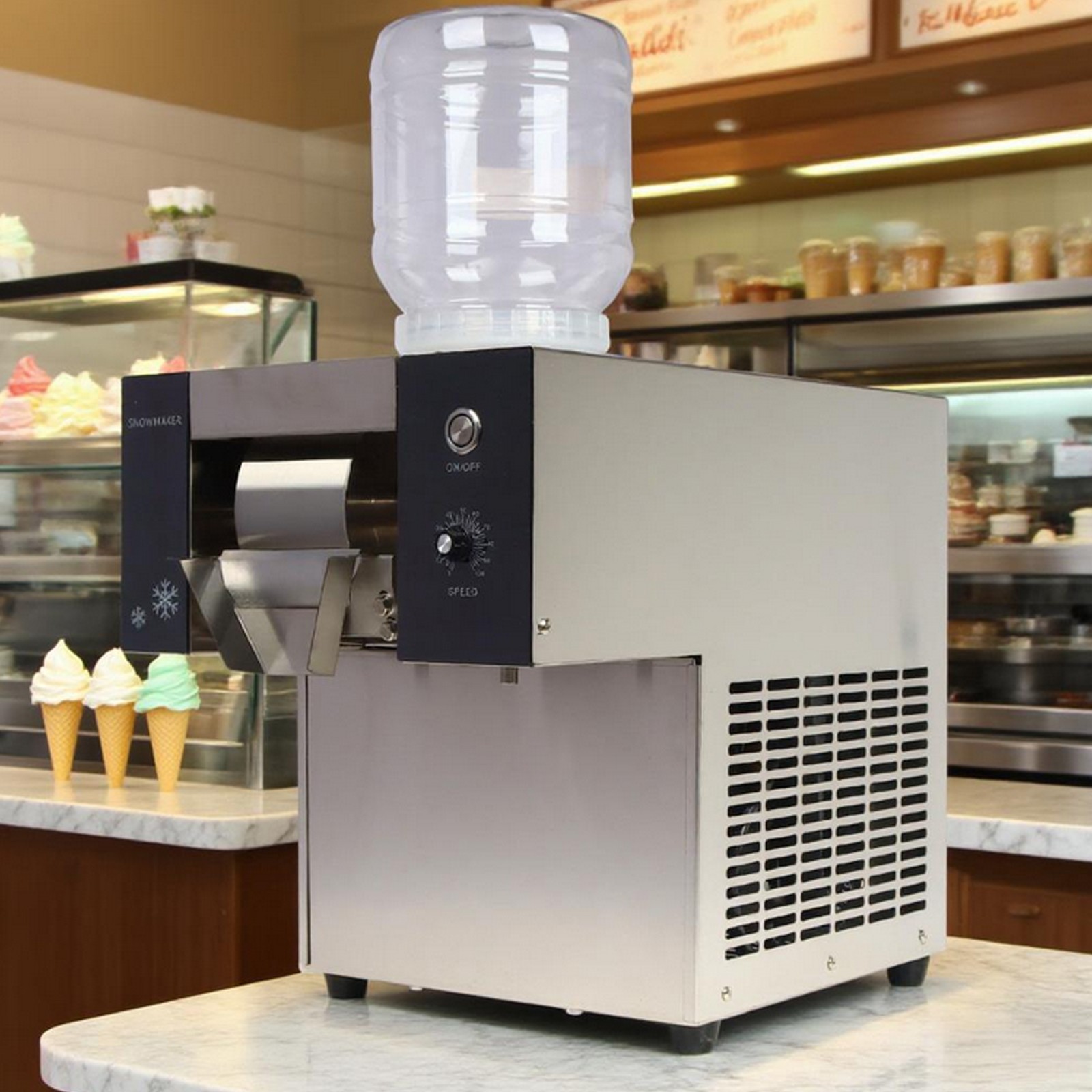 Commercial Snowflake Ice Machine Desktop Air-cooled Ice Making Refrigerant R404