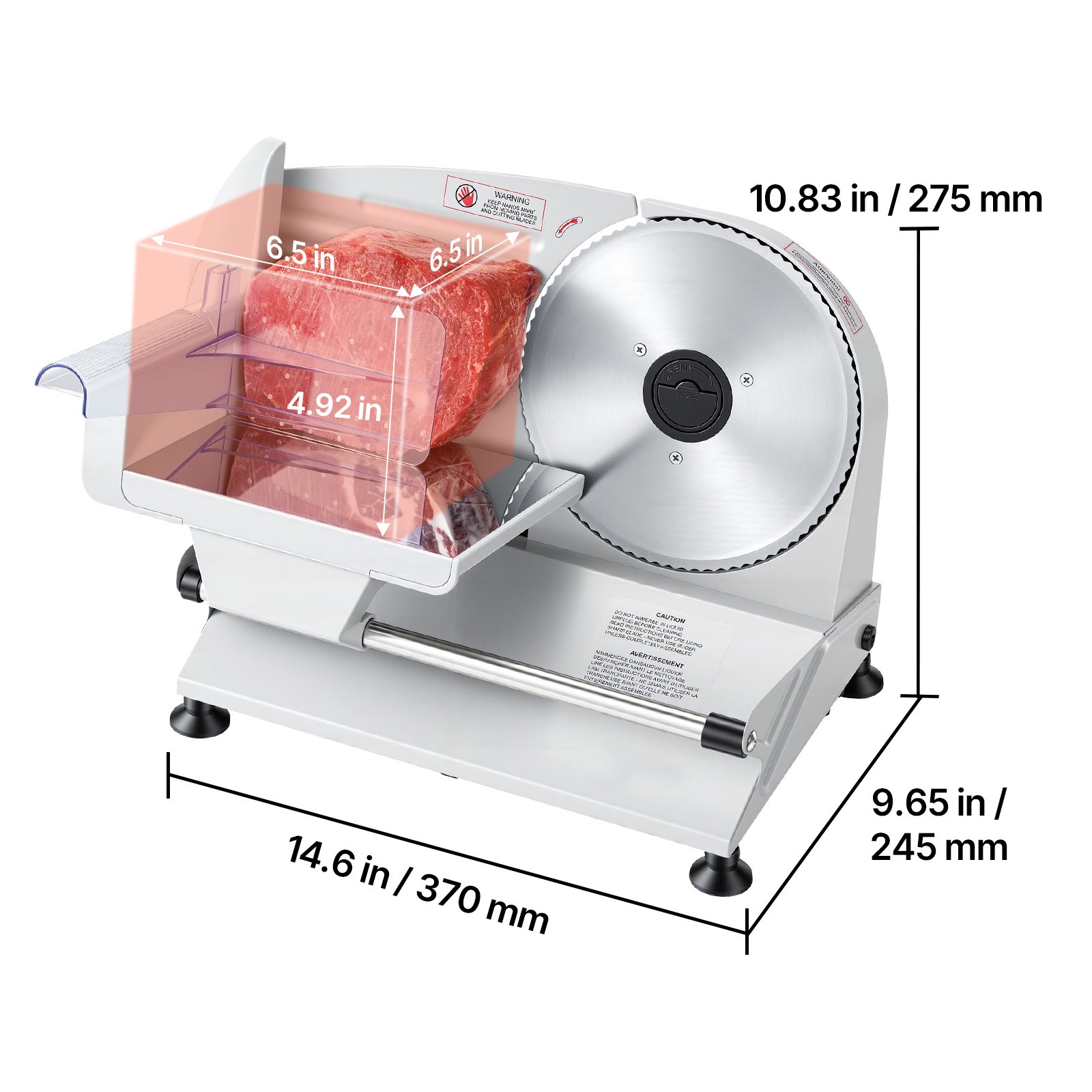 Uimoso 200W Electric Meat Slicer w/Dual 7.5″ Blades &Adjustable Thickness 0-0.6″