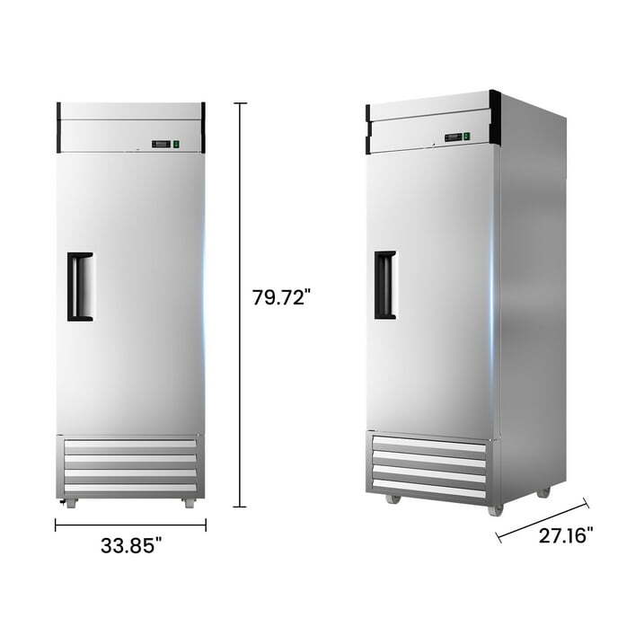 27» Commercial Reach-In Freezer Solid Door Stainless Steel Restaurant 23 Cu.Ft