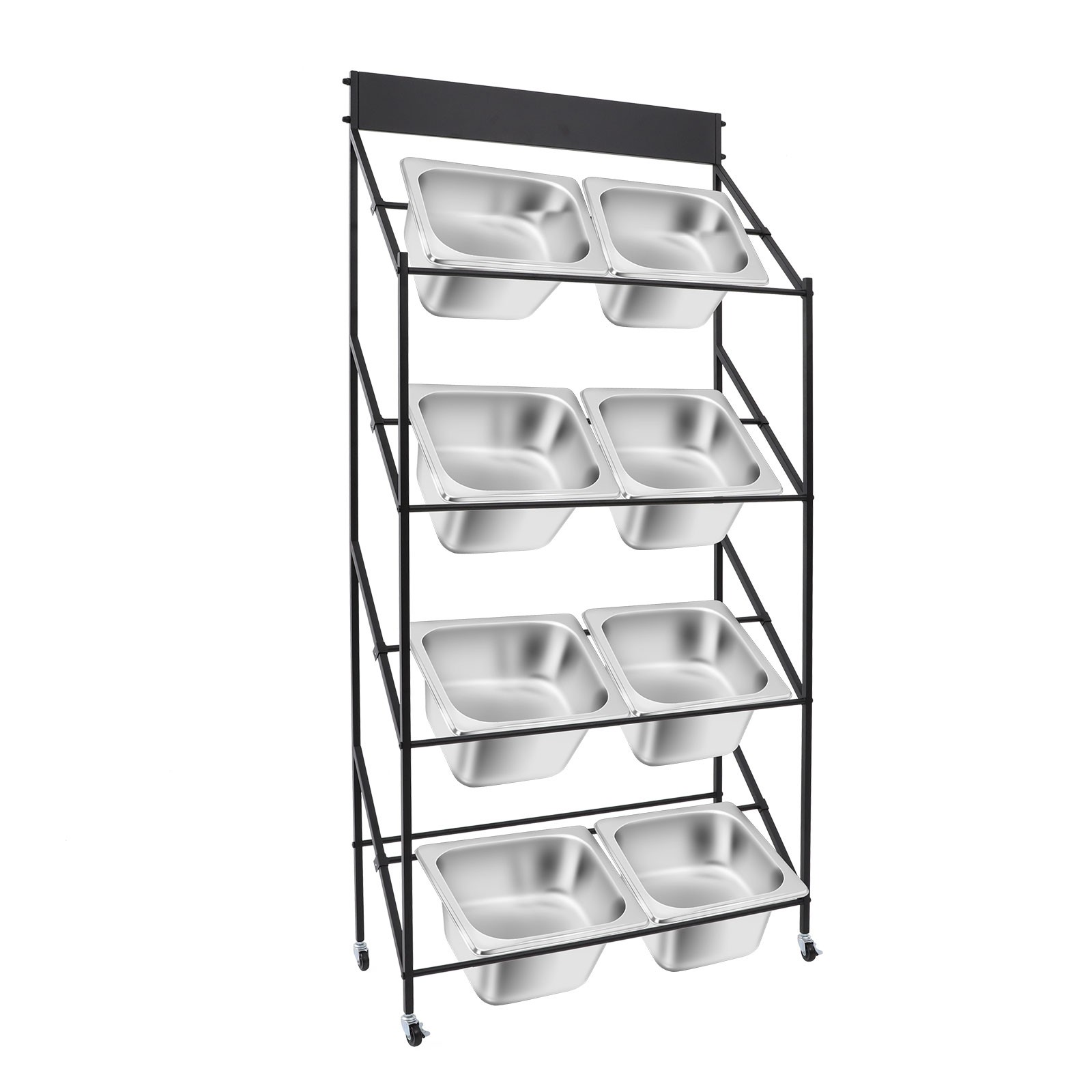 Commercial Kitchen Sink Rack with Wheels Double Slot Hand Basin Display Stand