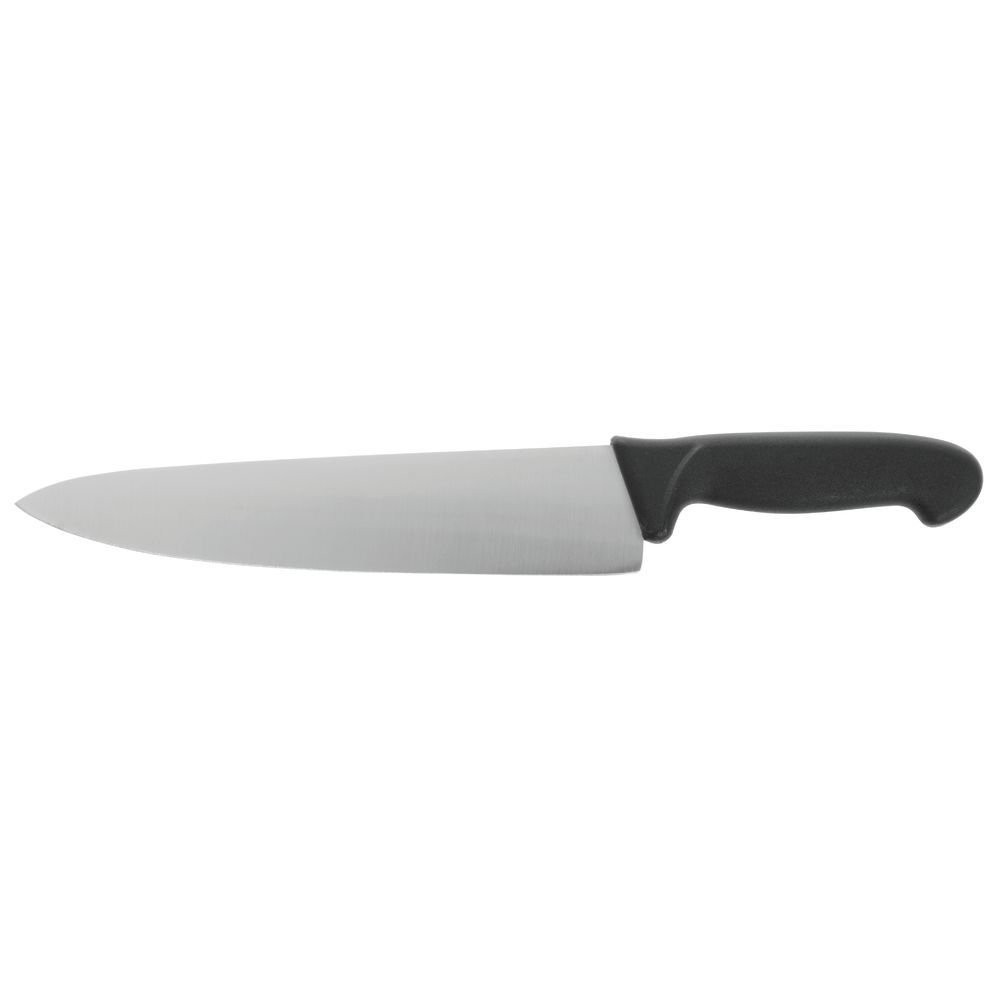 HUBERT® Stainless Steel Cook’s Knife with Black Polypropylene Handle – 10″ L