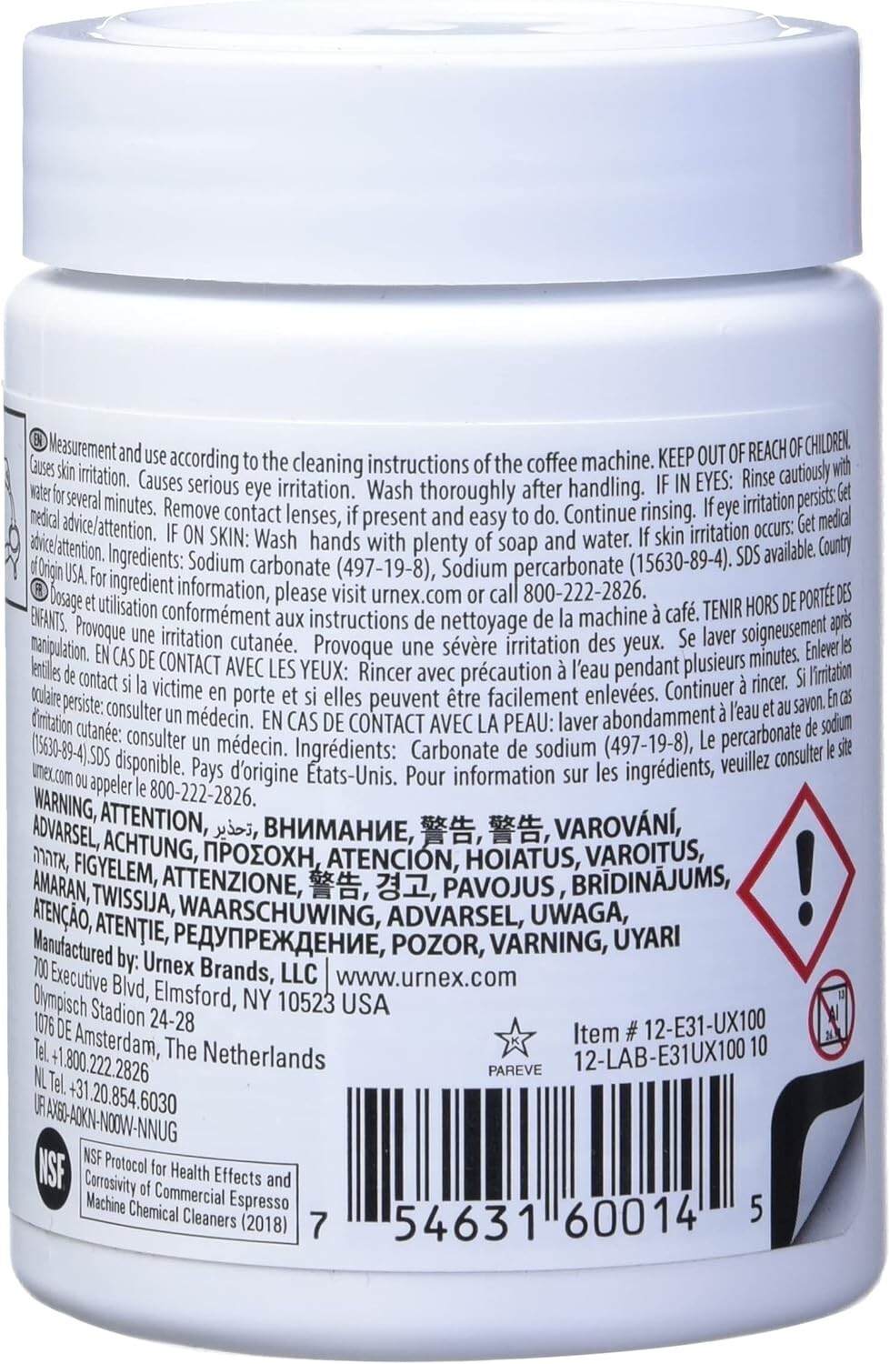 Urnex E31 Cafiza Espresso Machine Cleaning Tablets Pack of 100, 2g