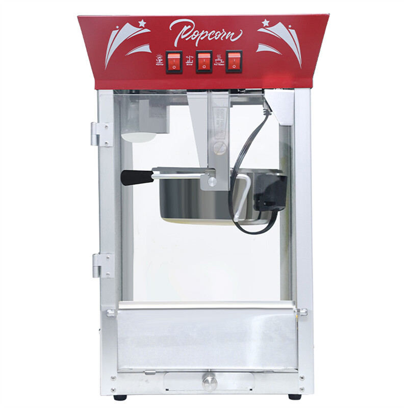12 oz Kettle Commercial Popcorn Maker Machine Tempered Glass Warming Deck 850W