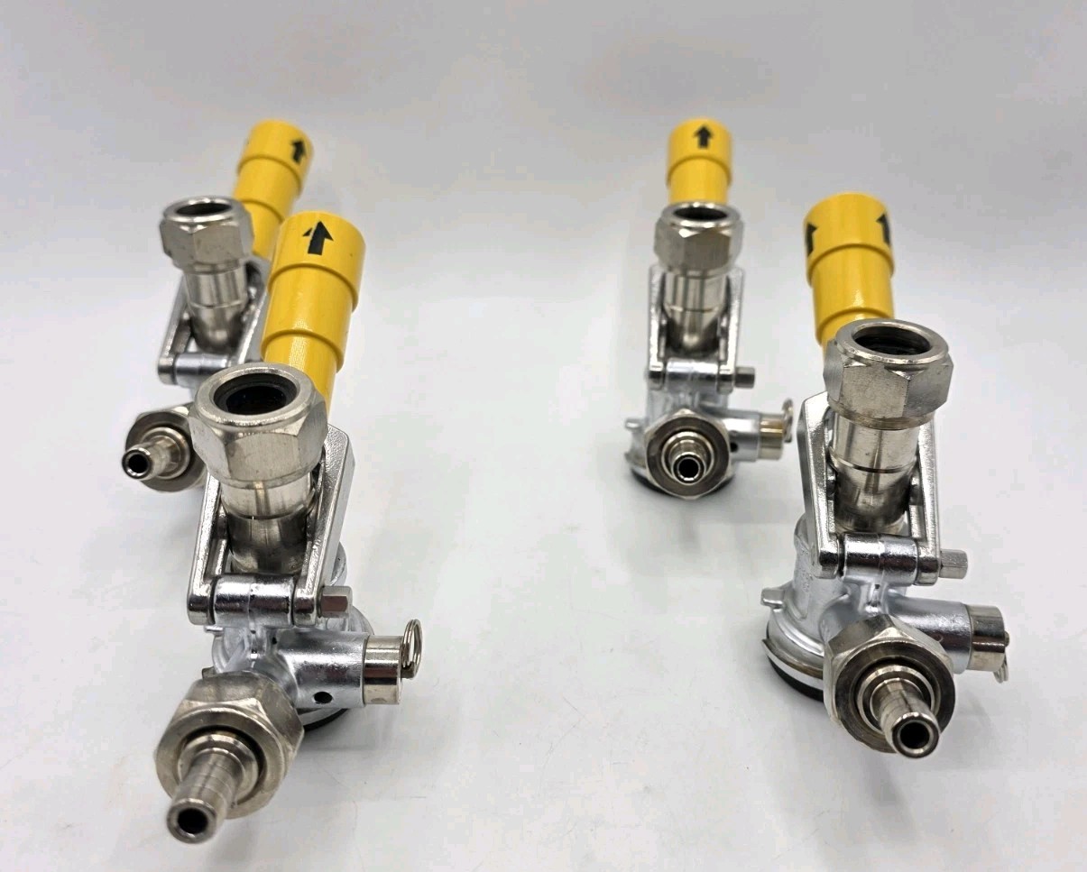 4 Micro Matic US Sankey Brass Keg Coupler – D System – Value – Yellow Lever