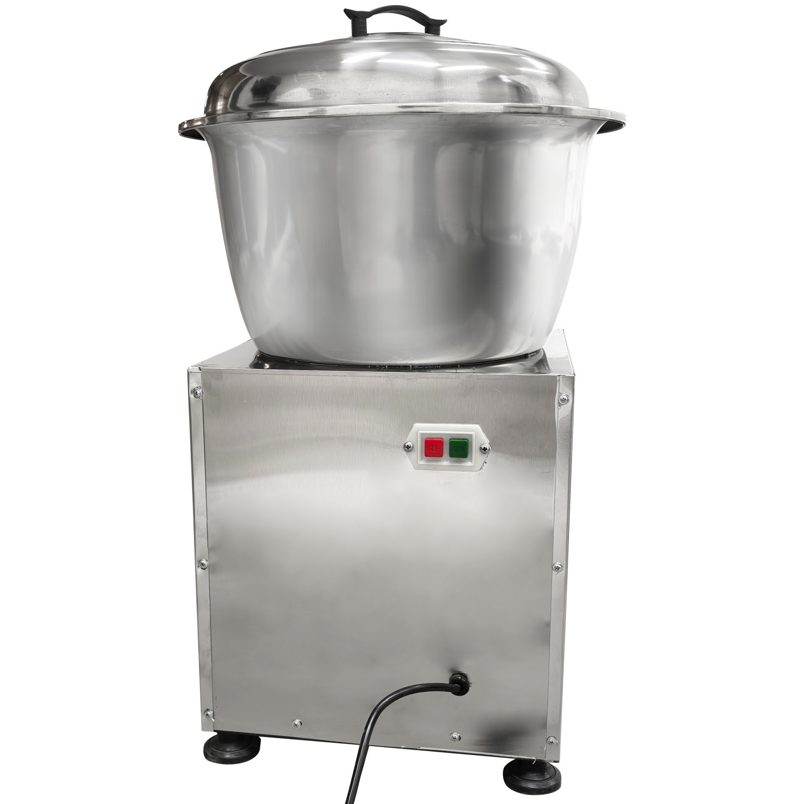 Commercial Dough Mixer, Stainless Steel Basin Kneading Machine, 33LBS Capacity