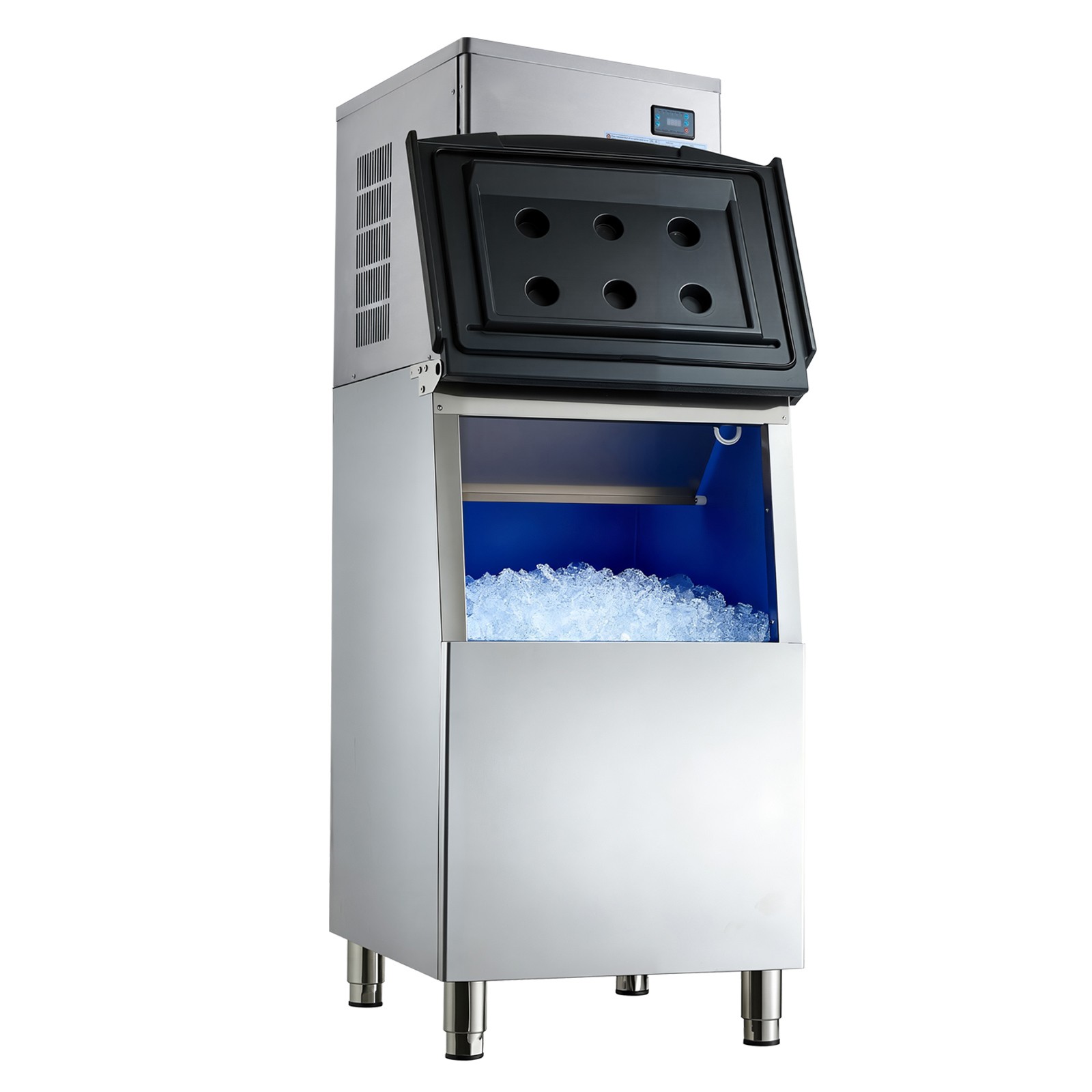 Uimoso 450LBS/24H Commercial Ice Maker with 250LBS Storage Bin and Self-Cleaning