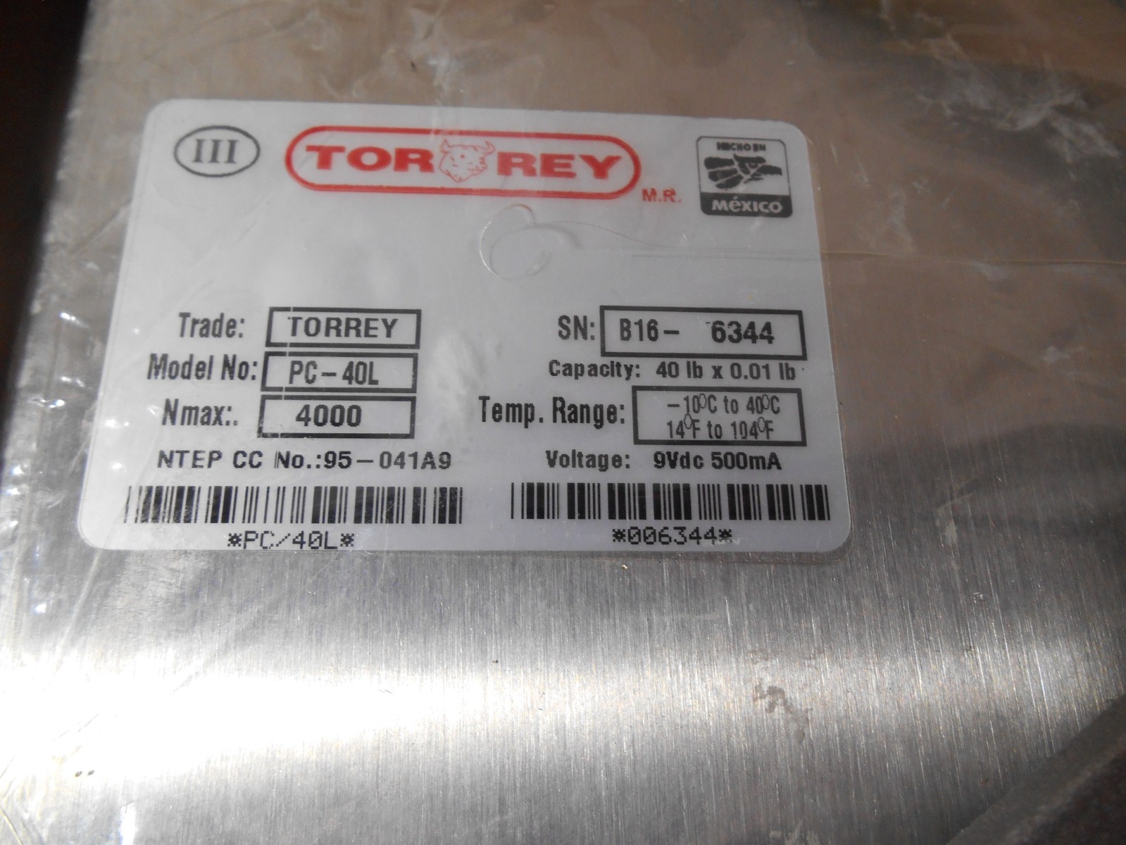 Tor-rey PC-40L, 40 x .01 lb Price Computing Scale ~ New open box