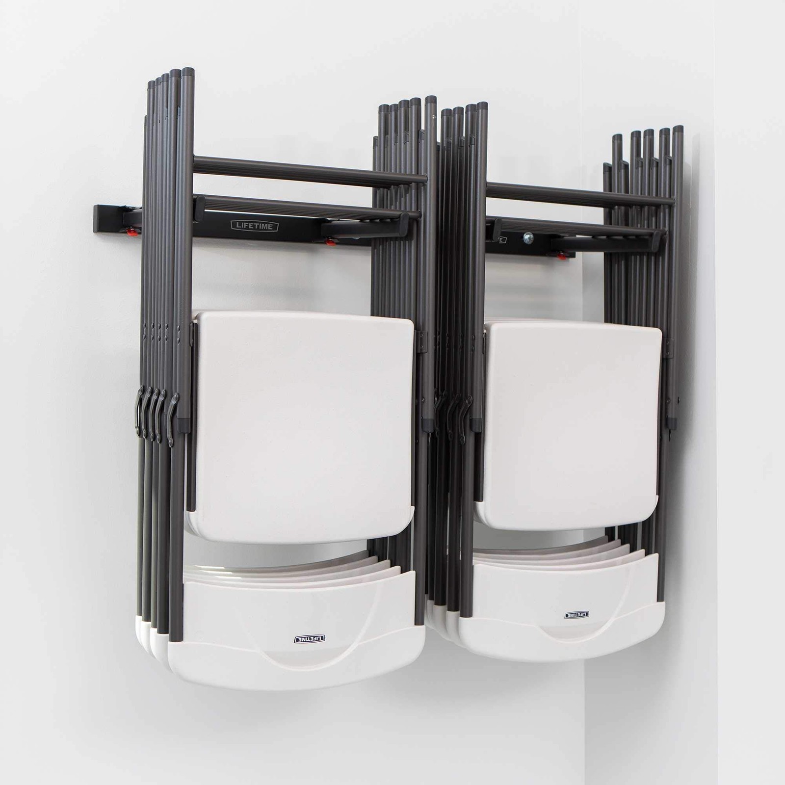 LIFETIME 80719 Wall Mounted Chair Rack Black