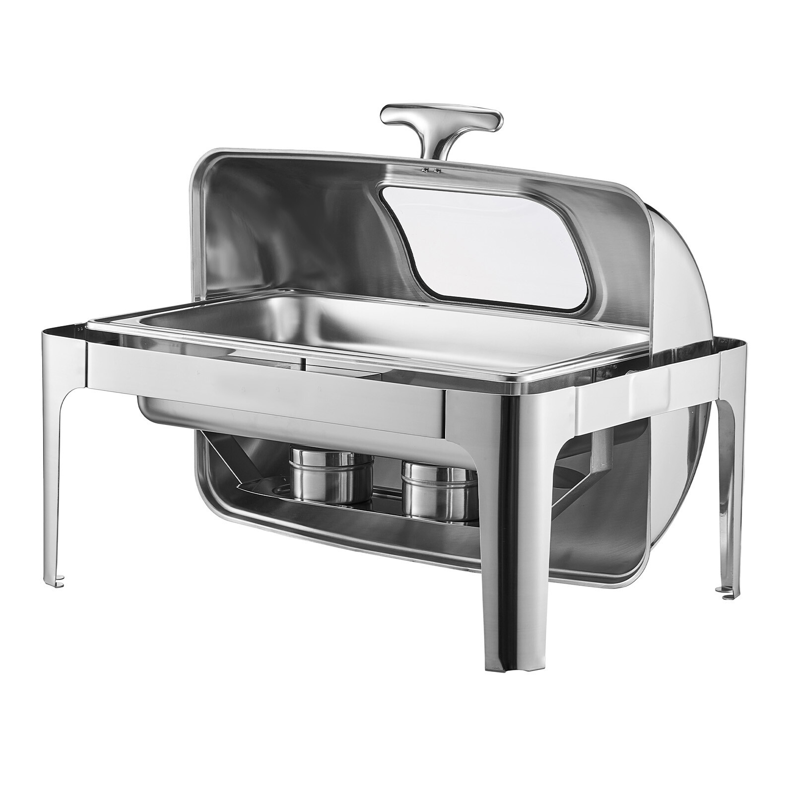 9QT Roll Top Chafing Dish Buffet Set Stainless Steel Chafer Food Warmer w/ Clip