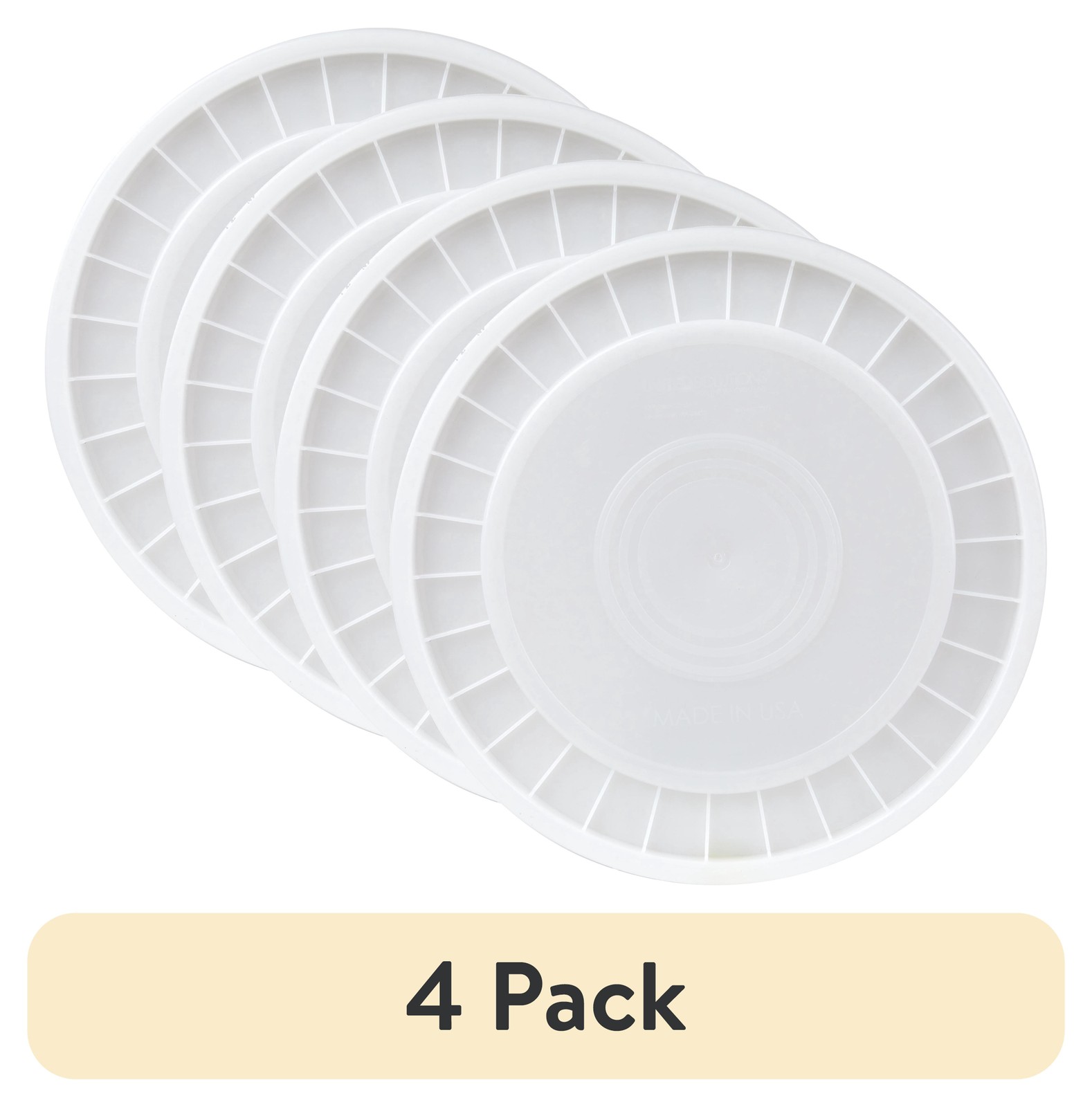 (12 pack 5 Gallon Round Plastic Utility Bucket Lid White 1 Each