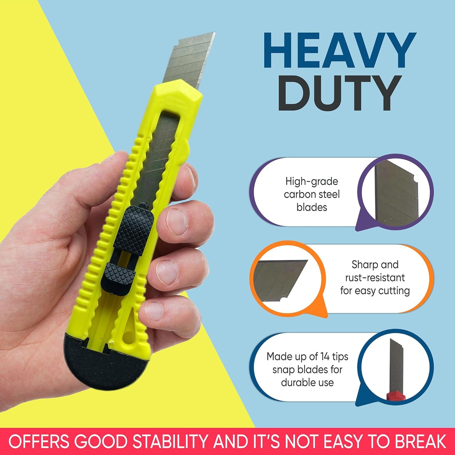 Bulk Utility Knives, Retractable Box Cutter for Cartons, Cardboard and Boxes,