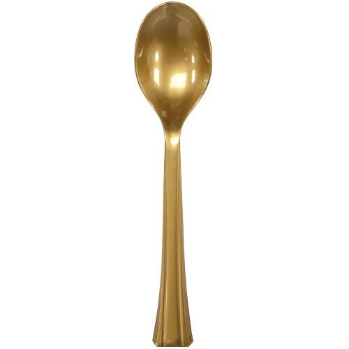 Disposable Durable and Elegant Gold Soupspoon Bag Lillian Collection 144pcs