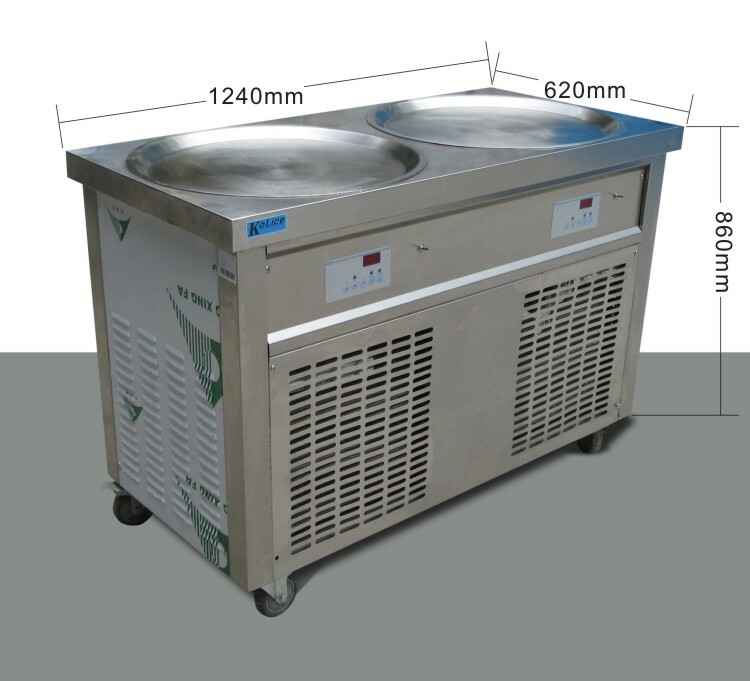 ETL NSF 55cm(22″) Double round pans rolled ice cream machine,ice cream maker