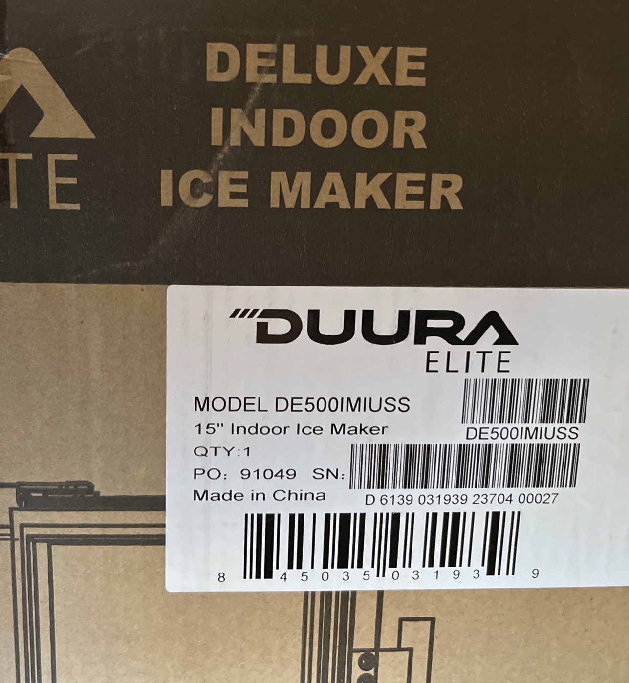 DUURA Elite Indoor Built-In Under Counter Ice Maker – Stainless Steel