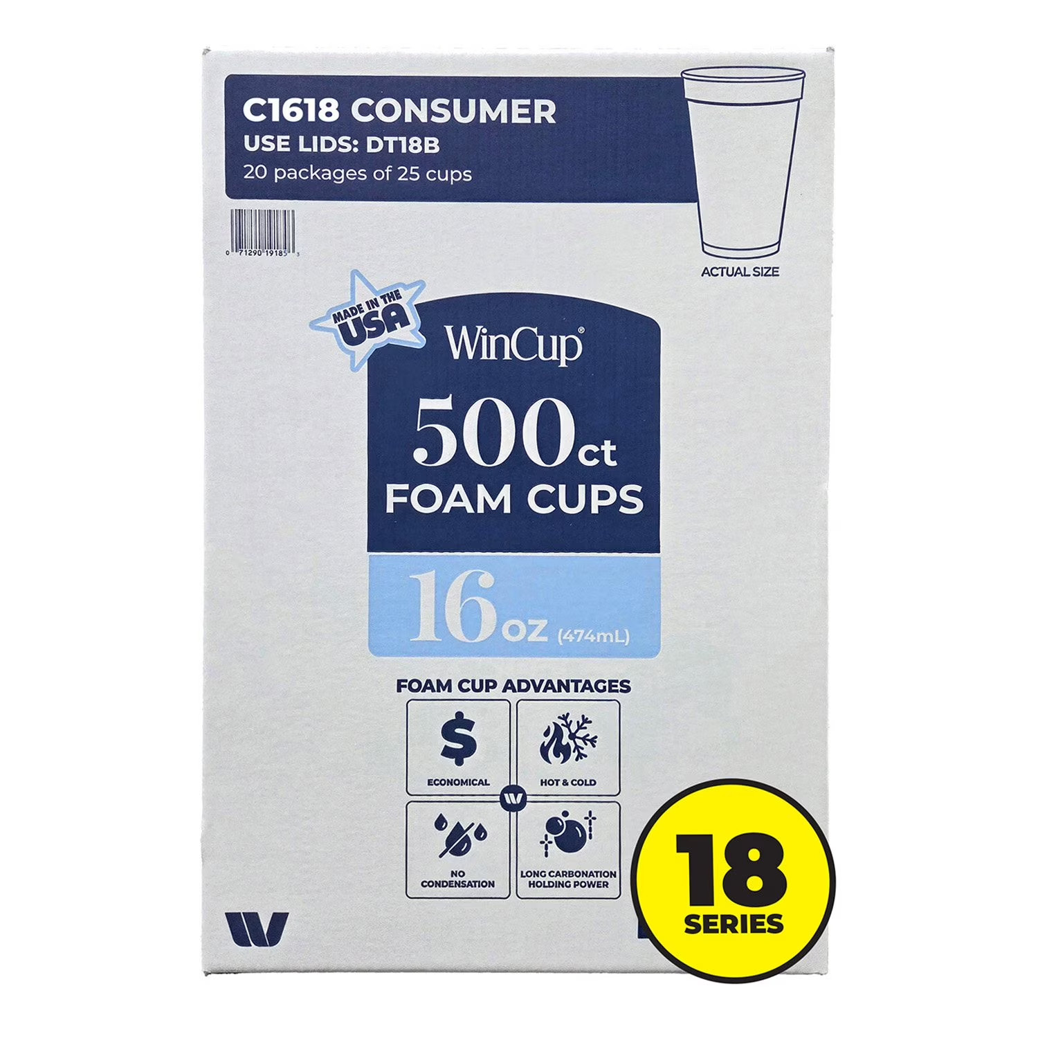 WinCup Foam Drink Cups – 16 oz (500 Count) SAMEDAY SHIPPING!!!