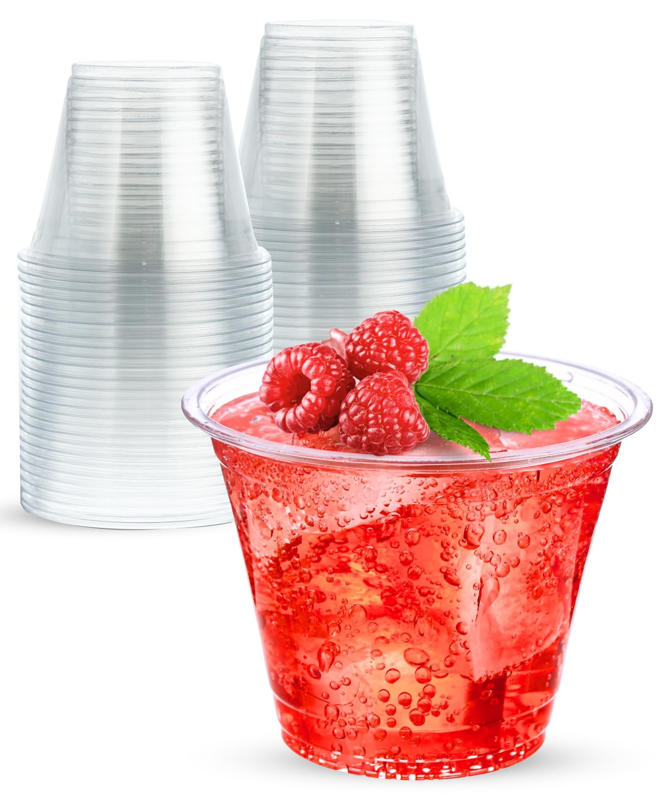 9 oz Clear Plastic Cups, 50 Pack 9oz Cocktail 9 oz. (No Lids),